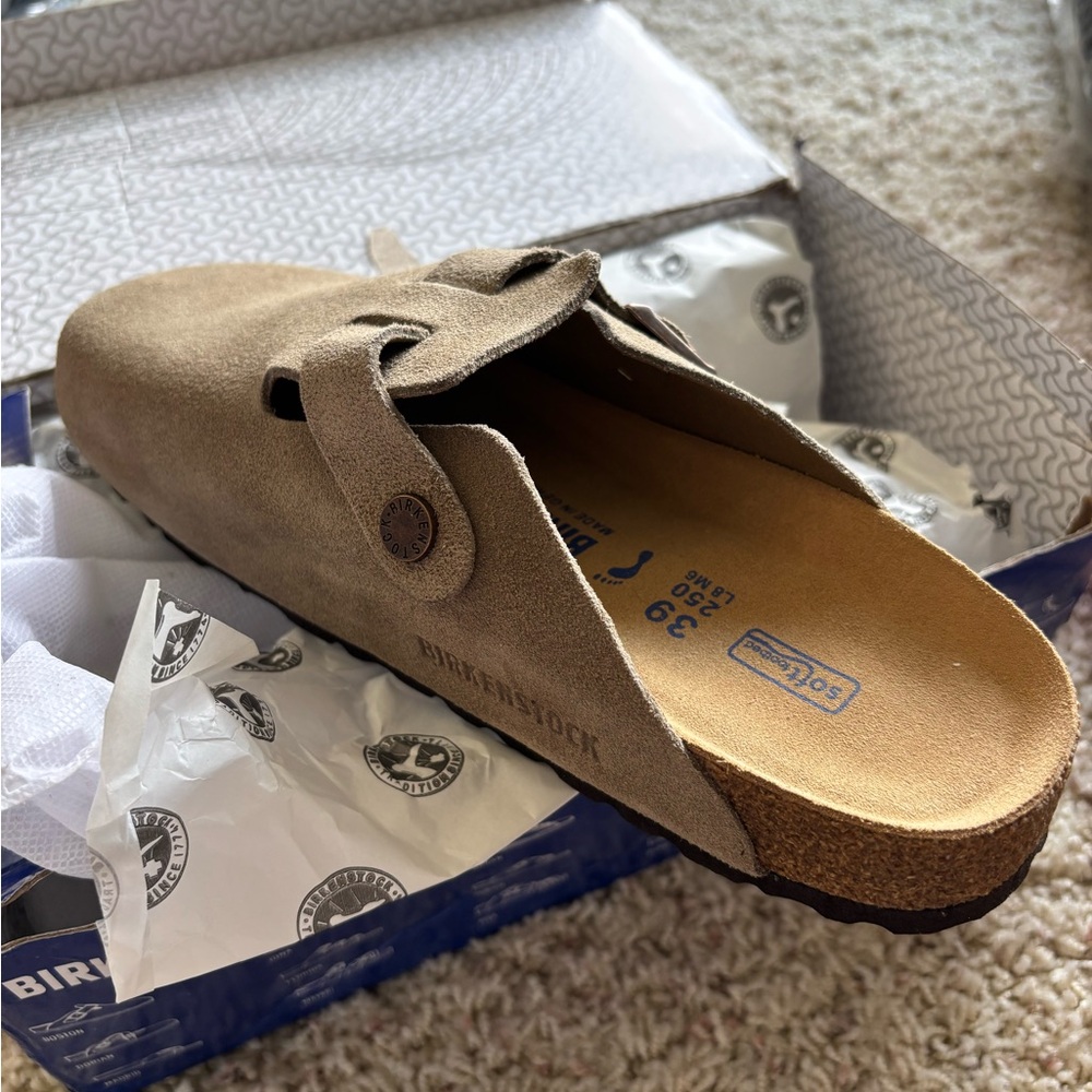 Birkenstock Taupe Boston Clogs